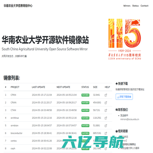 华南农业大学开源软件镜像站 - South China Agricultural University Open Source Software Mirror